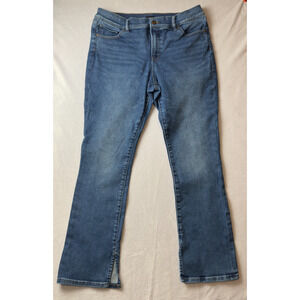 Express Bootcut Jeans Womens 12 S Skyscraper Mid Rise Split Hem Stretch